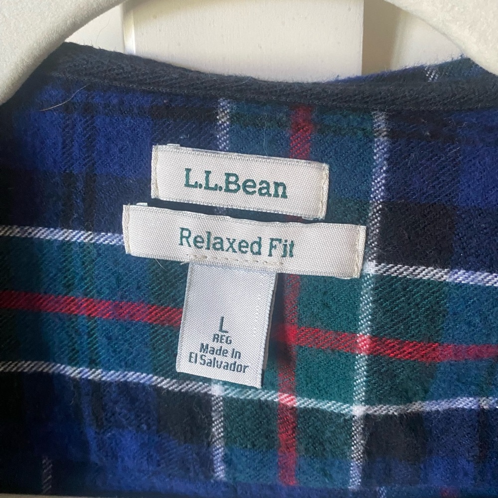L.L. Bean Blue Green Plaid Women’s Hooded Shirt/Jacket - Picture 8 of 10